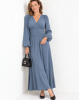Rosalind lantern-sleeve maxi dress