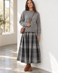Margot pleated plaid set