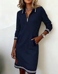 Delaney | Zip-Collar Sweater Dress