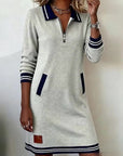 Delaney | Zip-Collar Sweater Dress