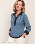 Maggie textured polo sweater