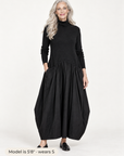 Ingrid turtleneck maxi dress in black