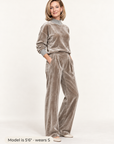 Vivian pleated trouser set in silver grey
