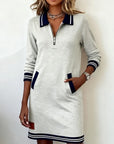 Delaney | Zip-Collar Sweater Dress