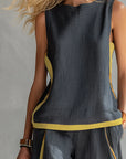 Piper | Contrast-Trim Two-Piece Set