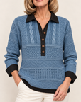 Maggie textured polo sweater