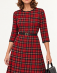 Margaret plaid midi dress