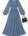 Rosalind lantern-sleeve maxi dress