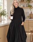 Ingrid turtleneck maxi dress in black