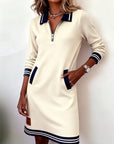 Delaney | Zip-Collar Sweater Dress