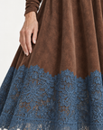 Fern lace-hem maxi dress in chocolate