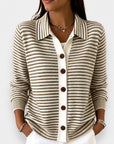 Hazel | Striped Collared Cardigan