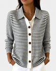 Hazel | Striped Collared Cardigan