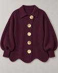Maggie button-front cardigan in wine