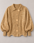 Maggie button-front cardigan in gold