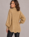 Maggie button-front cardigan in gold