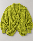 Margot chunky wrap sweater in green