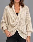 Margot chunky wrap sweater in cream