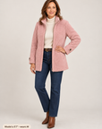 Nell sherpa zip jacket in pink