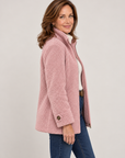 Nell sherpa zip jacket in pink