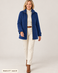 Nell sherpa zip jacket in blue