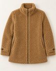 Nell sherpa zip jacket in camel