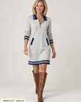 Delaney zip-collar sweater dress in gray