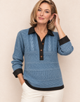 Maggie textured polo sweater
