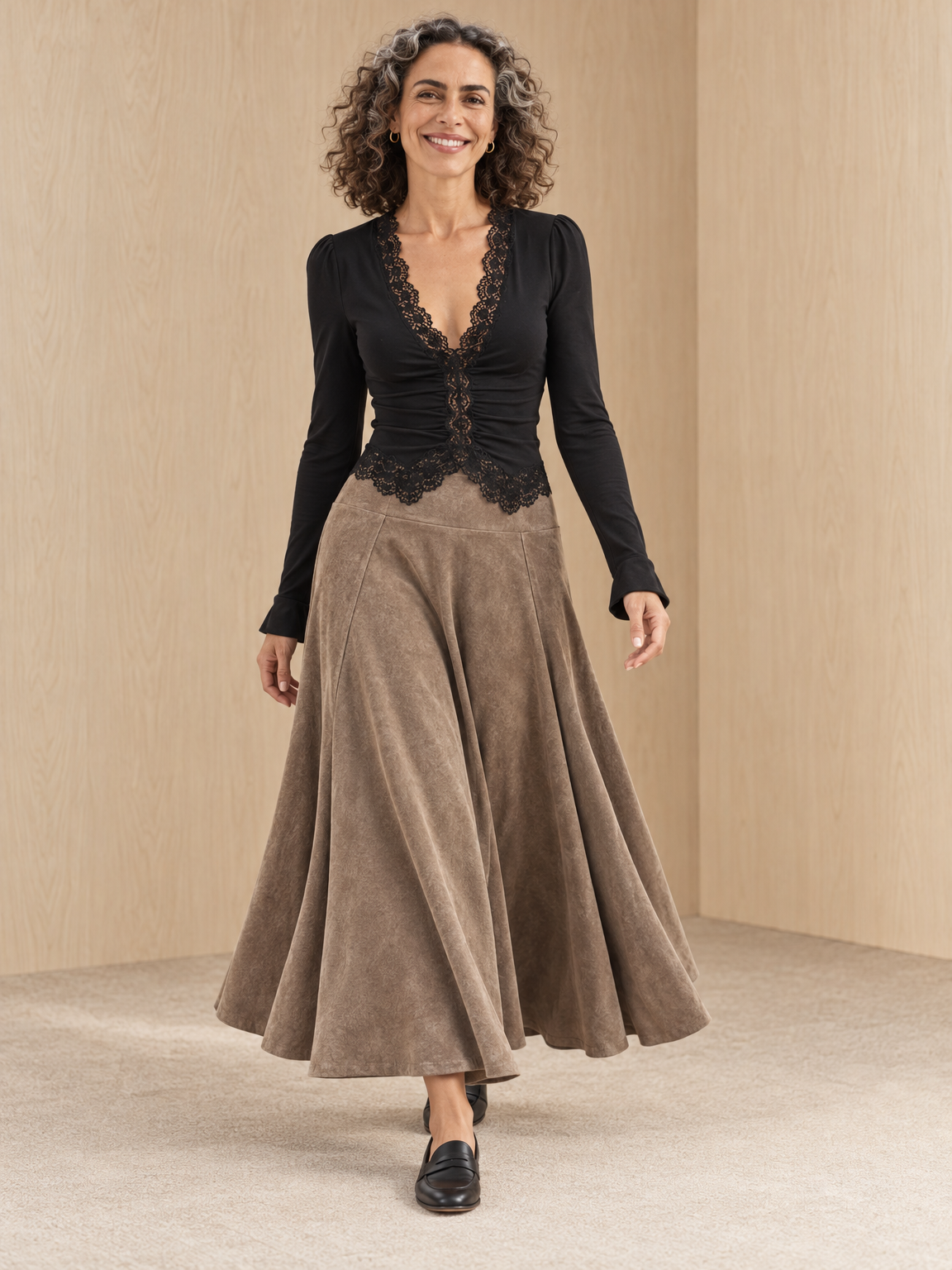 Rosalind lace-trim maxi set