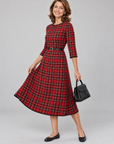 Margaret plaid midi dress