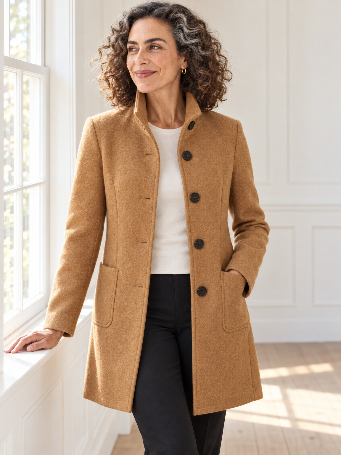 Margot tailored coat in camel 