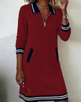 Delaney | Zip-Collar Sweater Dress