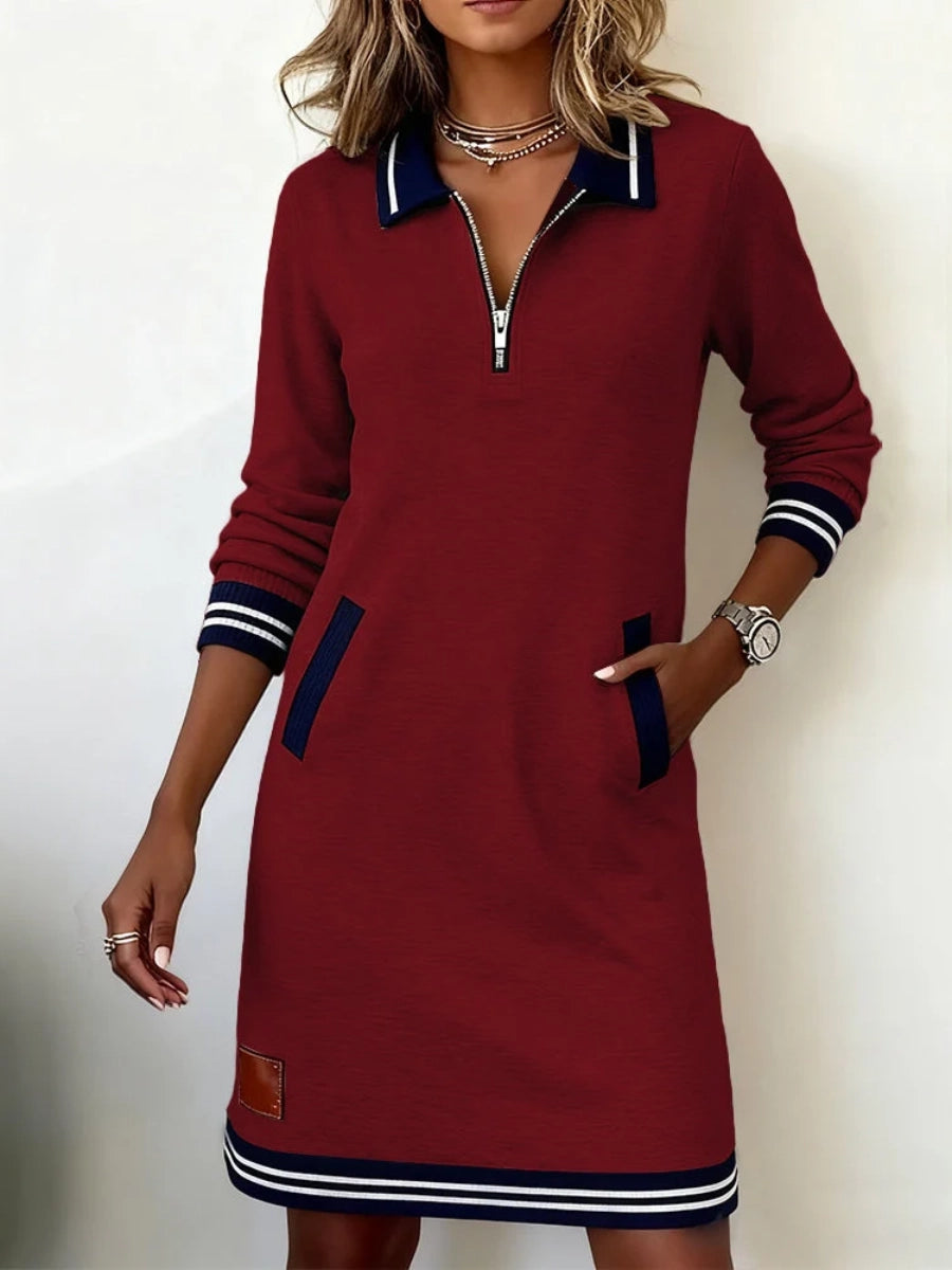 Delaney | Zip-Collar Sweater Dress