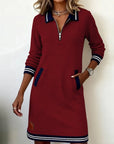 Delaney | Zip-Collar Sweater Dress