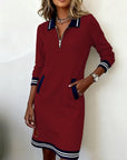 Delaney | Zip-Collar Sweater Dress