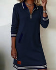 Delaney | Zip-Collar Sweater Dress