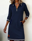 Delaney | Zip-Collar Sweater Dress