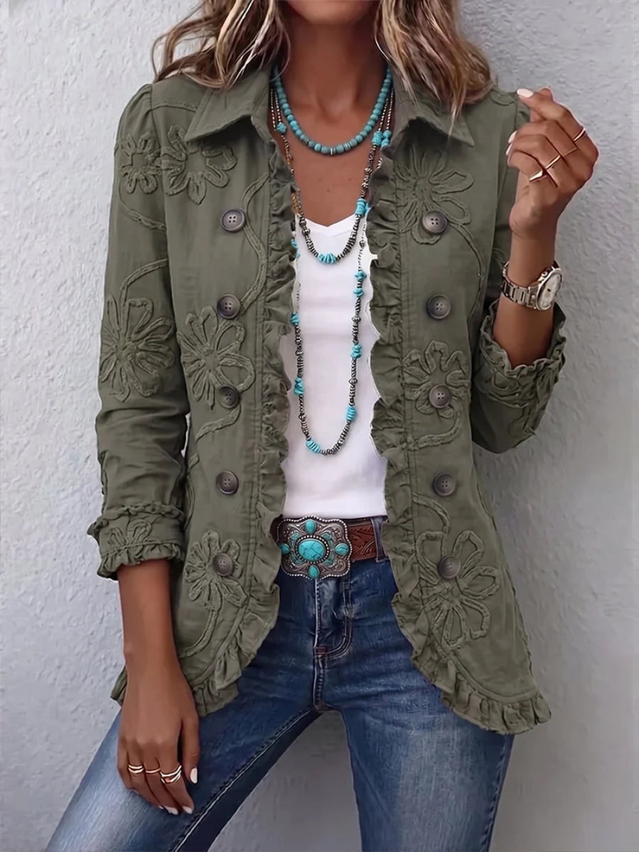 Maggie | Floral Ruffle Jacket