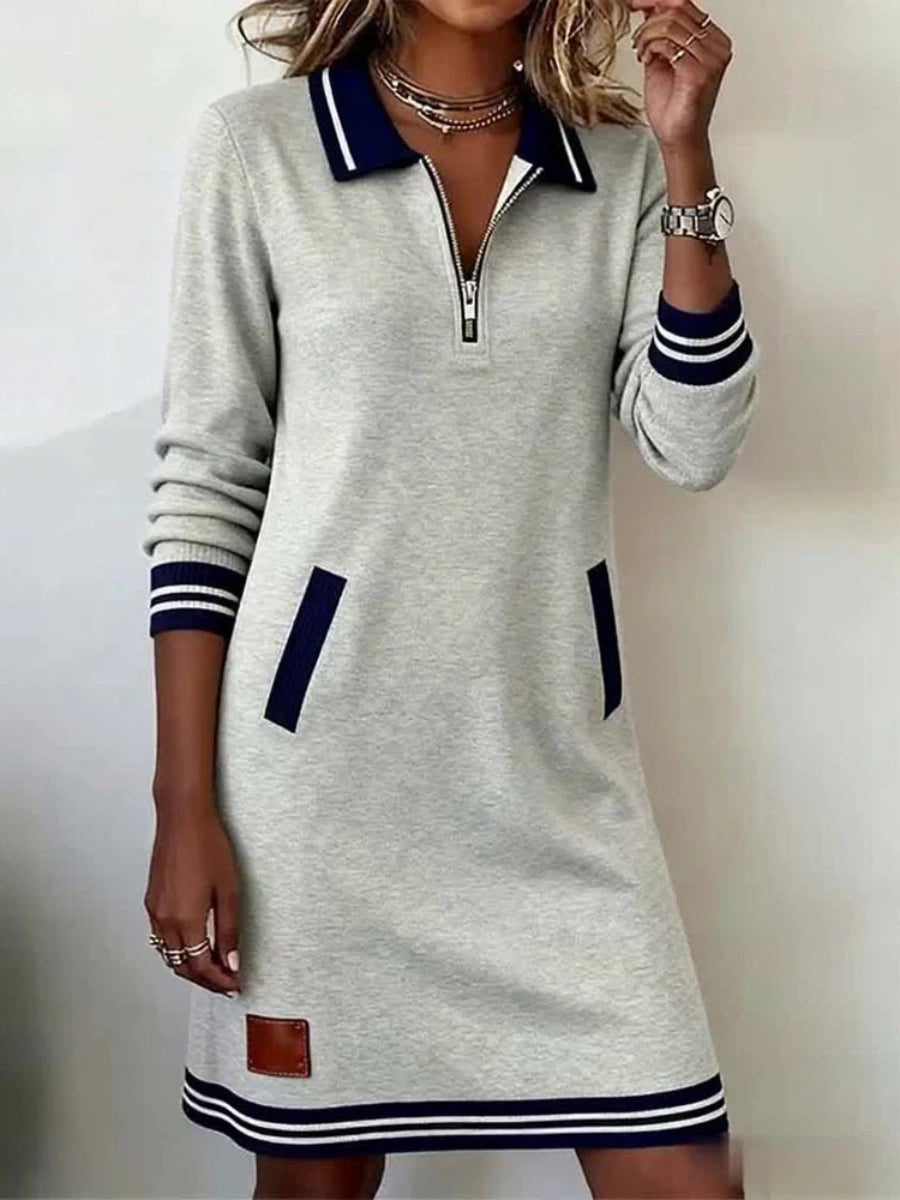 Delaney | Zip-Collar Sweater Dress