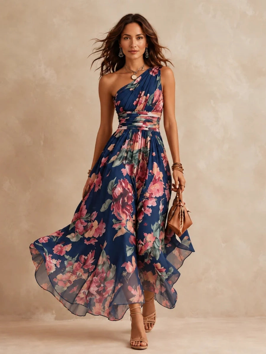Vivian | One-Shoulder Floral Dress
