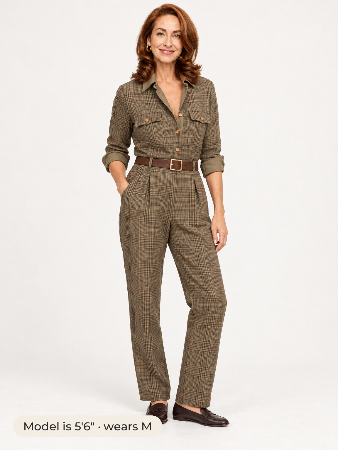 Margot plaid utility jumpsuit