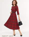 Margaret plaid midi dress