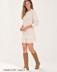 Margot pleated sweater dress in ivory 