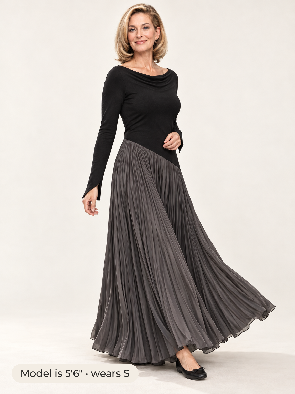 Celeste cowl-neck maxi dress
