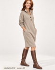 Hazel collared sweater dress in khaki 