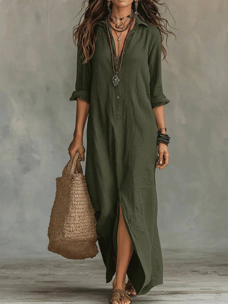 Stevie | Maxi Shirt Dress