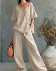 Nora | Button-Front Two-Piece Set