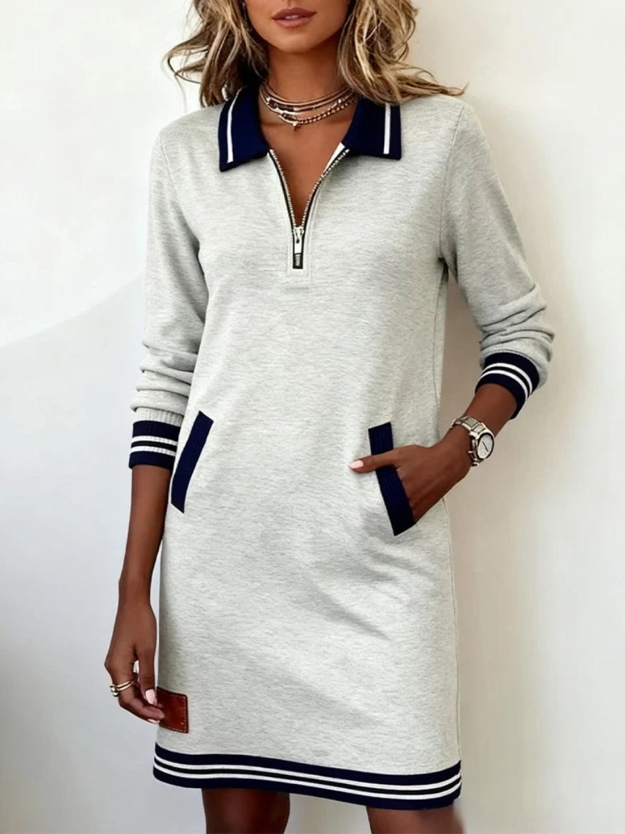 Delaney | Zip-Collar Sweater Dress