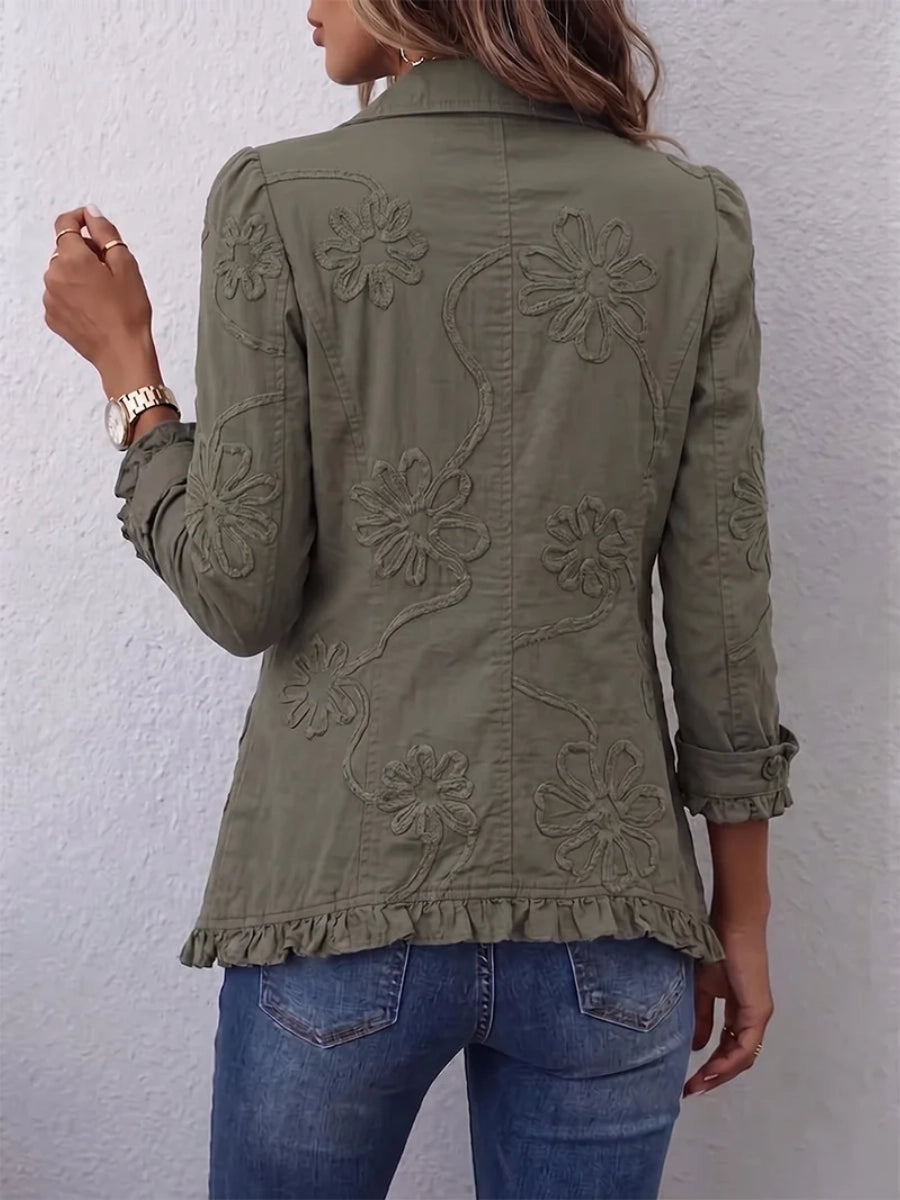 Maggie | Floral Ruffle Jacket