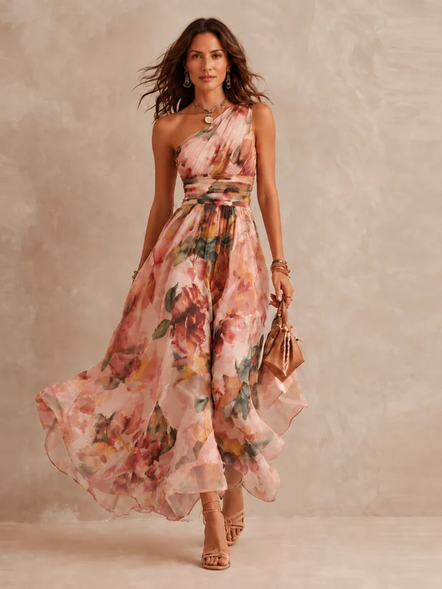 Vivian | One-Shoulder Floral Dress